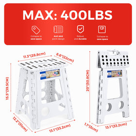 ACKO compact storage of folding stool in white