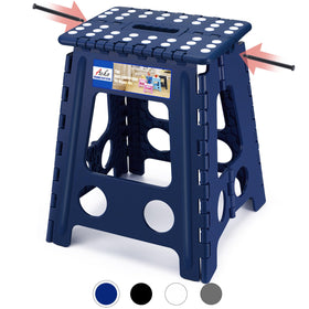 ACKO folding step stool handle improves reach with a secure grip.