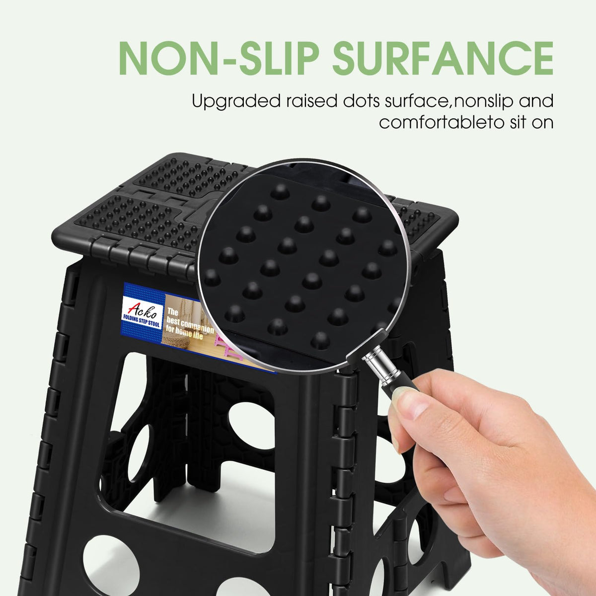 ACKO folding step stool works indoors and outdoors for versatile tasks