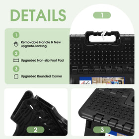 ACKO folding step stool features movable handle for easy portability