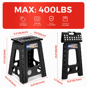 ACKO folding step stool with non-slip surface for secure footing.