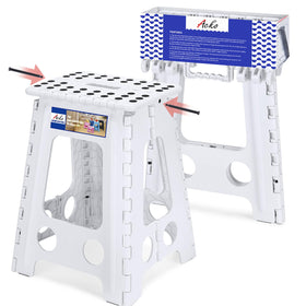 ACKO folding step stool open shows sturdy design for reaching high shelves