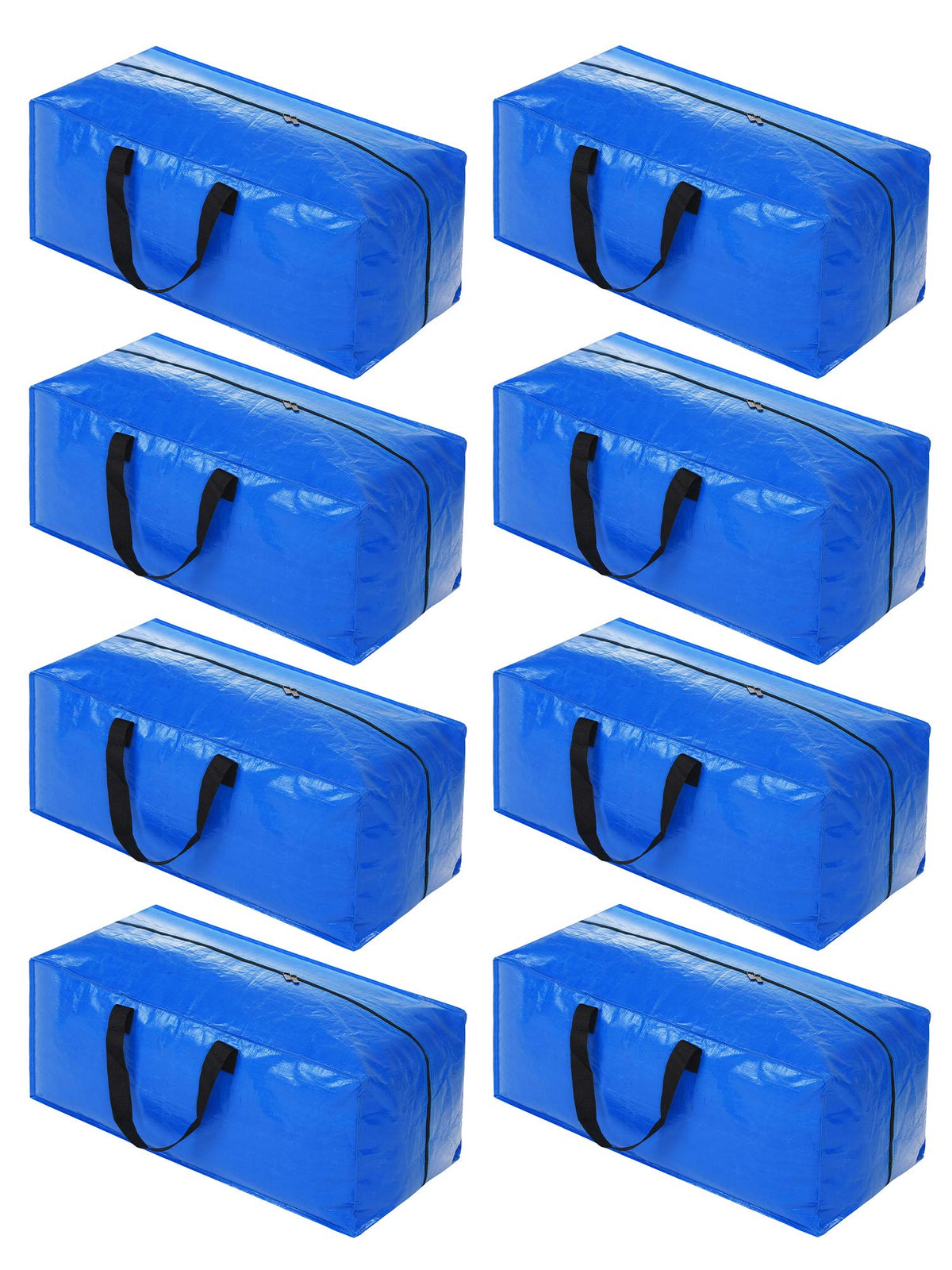 Acnusik 8-pack blue moving bags, top view, large capacity for bulky items