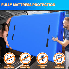 Acnusik king mattress bag with 3/4 side zipper for quick loading