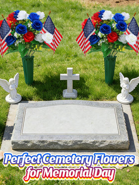 Acostop four US flags included for dignified grave display