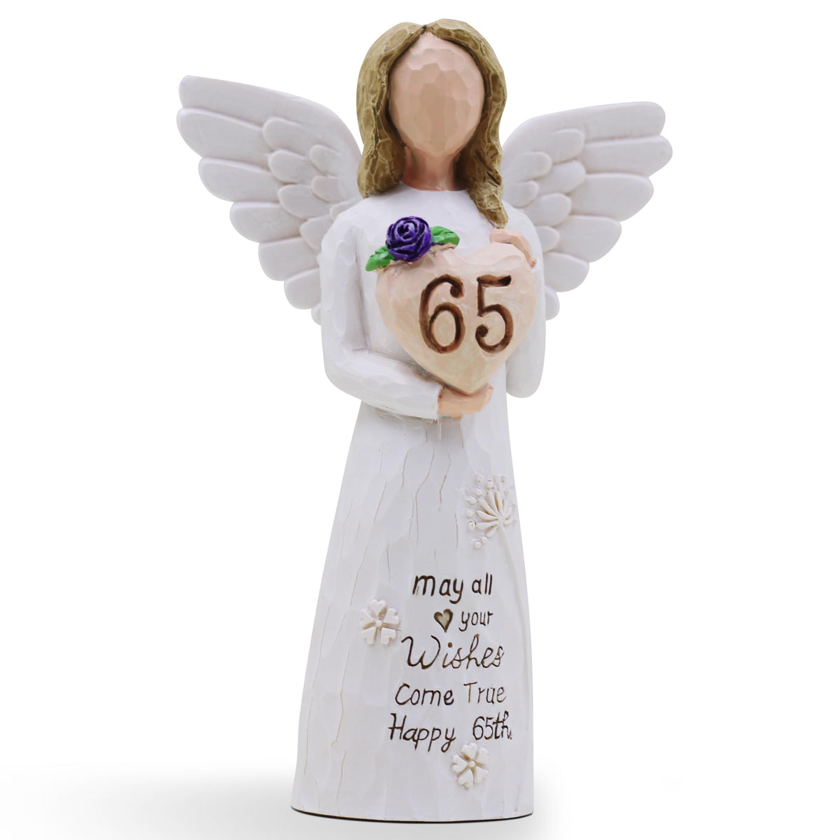 AcowSpt 65th birthday gift figurine with engraved wish for women.