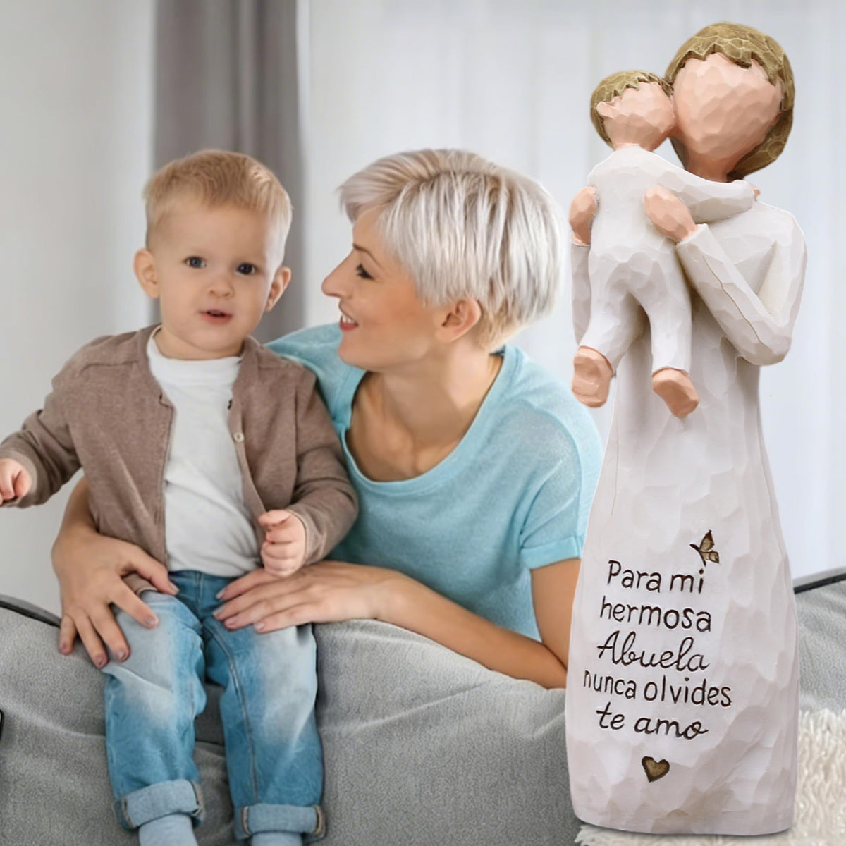 AcowSpt bedside-table decor grandmother figurine preserves memories.