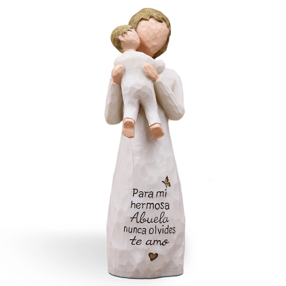 AcowSpt grandmother figurine hugging child, tender keepsake for display.