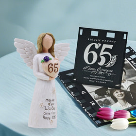 AcowSpt hand-painted figurine as elegant 65th birthday decor.