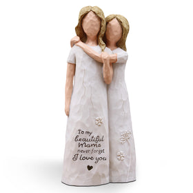 AcowSpt Mama Gifts dress-embrace figurine highlighting mother-daughter warmth for gifting.