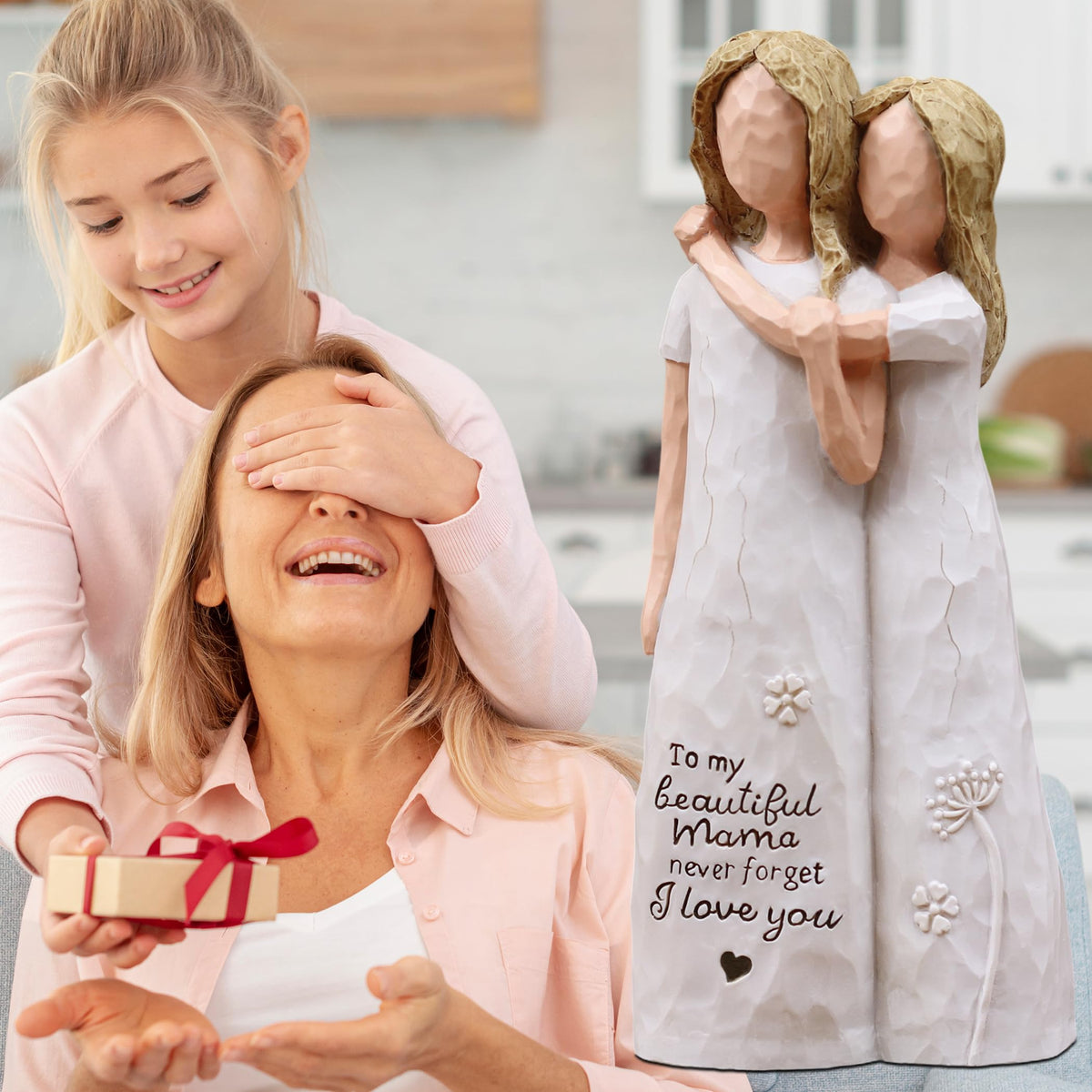 AcowSpt Mama Gifts resin carving with hand-painted detail offers durable keepsake.