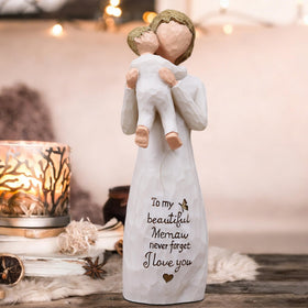 AcowSpt Meemaw sculpture in resin captures a warm hug moment for grandma.