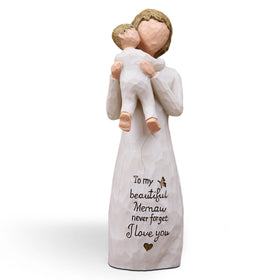 AcowSpt Memaw figurine showing grandmother embraced by grandchildren, a touching keepsake gift.