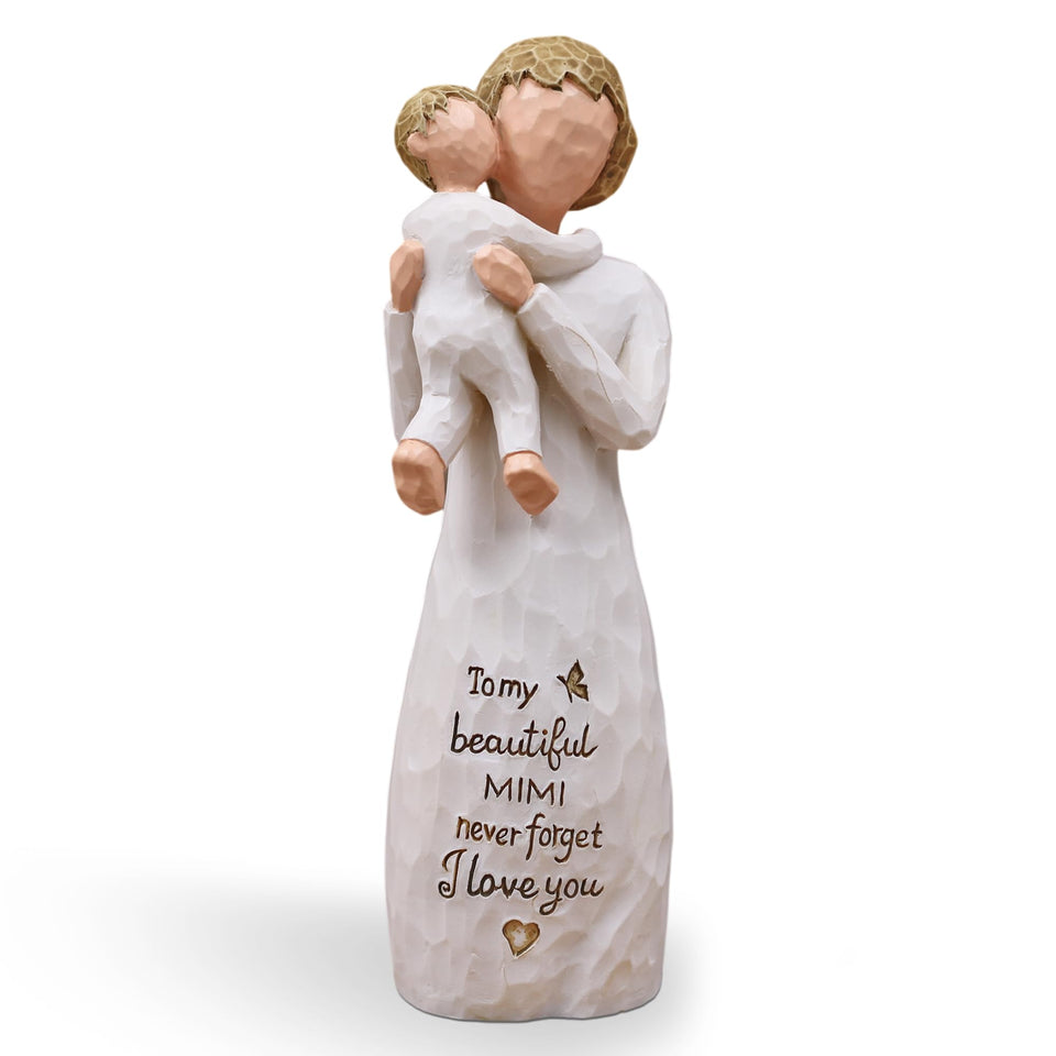 AcowSpt Mimi Gifts Grandmother Figurine highlights a tender moment for grandma keepsakes