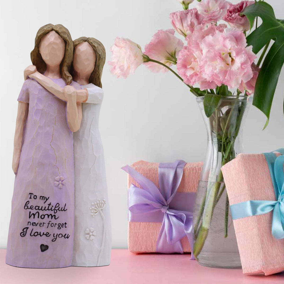 AcowSpt mom birthday gift embrace captures warmth for mantel display.