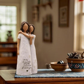 AcowSpt mom-daughter figurine dress sculpting emphasizes artisan craftsmanship and warm home decor.