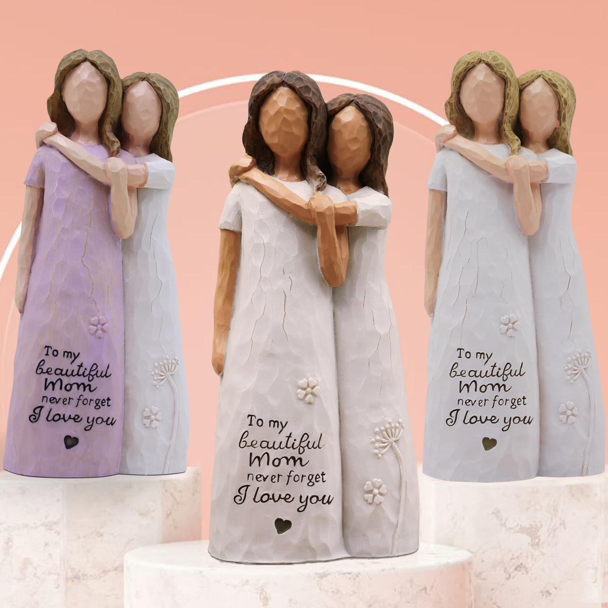 AcowSpt mom-daughter figurine packaging box ready gift for birthdays or Mother’s Day.