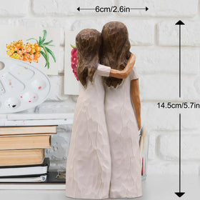 AcowSpt mom-daughter figurine resin texture conveys warmth and natural charm.