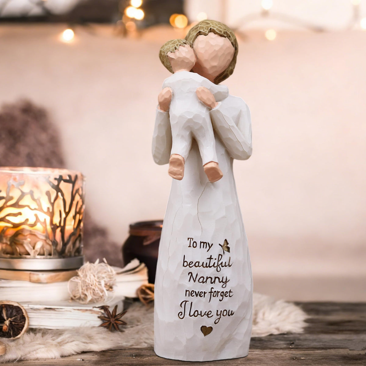 AcowSpt hand-painted resin sculpture highlights delicate carving details for an elegant display