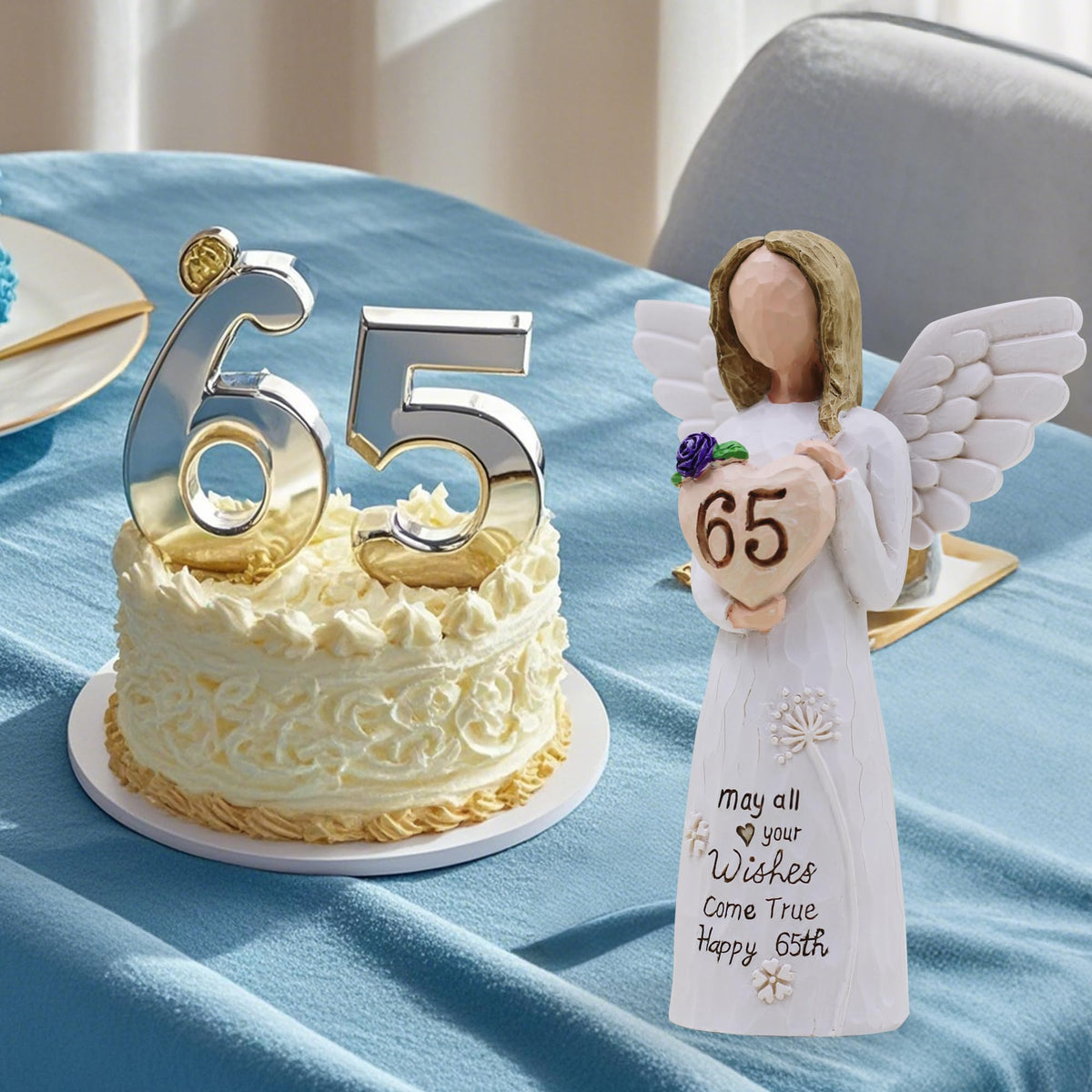 AcowSpt resin 65th birthday figurine is durable for display.