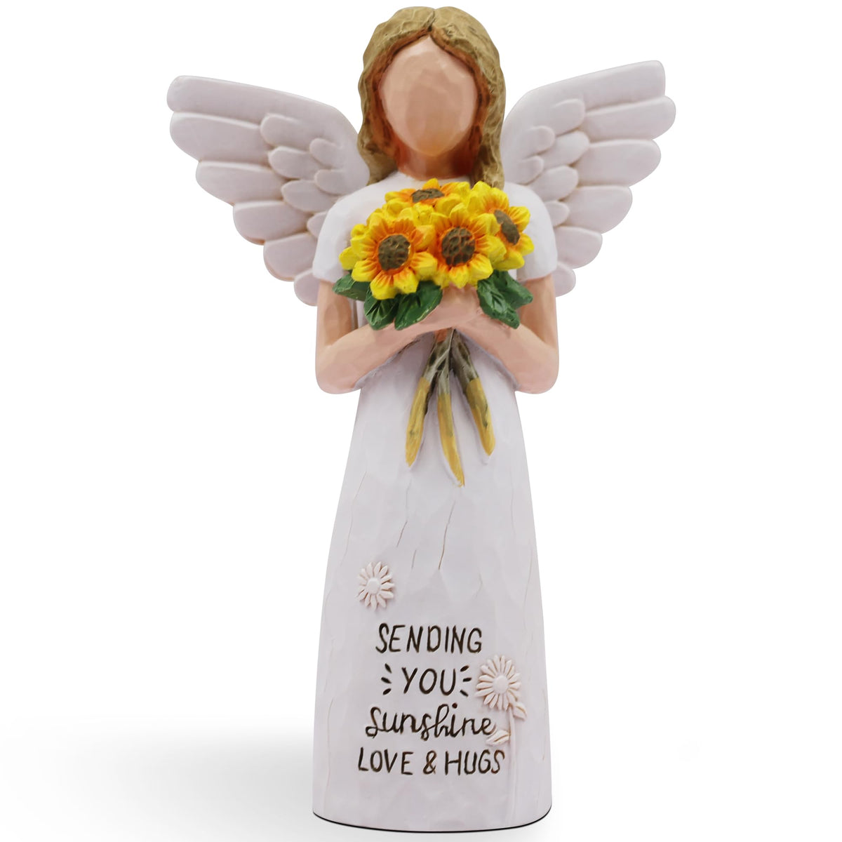AcowSpt sunflower gifts woman figurine front view for bright birthday moments and home decor
