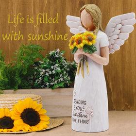 AcowSpt sunflower gifts woman figurine side view pairs with a warm, uplifting vibe
