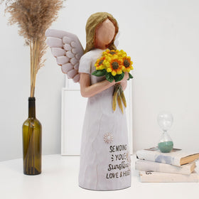 AcowSpt sunflower home decor base ensures stable display on shelves