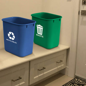 Acrimet durable plastic wastebasket with sturdy construction.