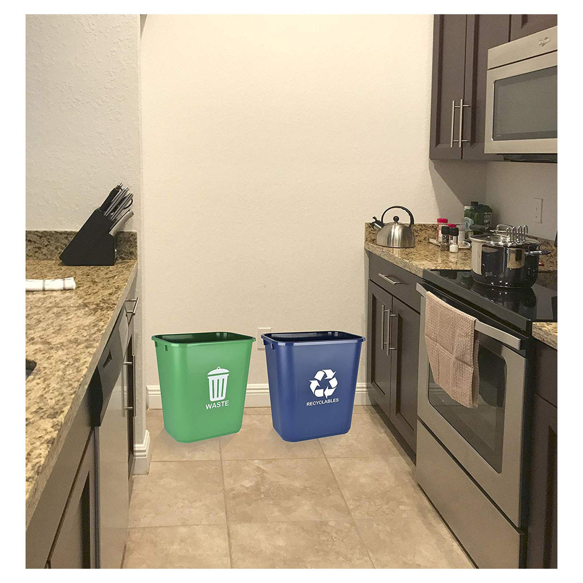 Acrimet easy clean wastebasket ready for everyday use.