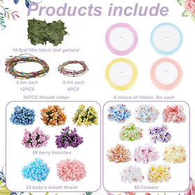 ACRNIGHEET Wreath headband rattan 65cm forms a sturdy crown base
