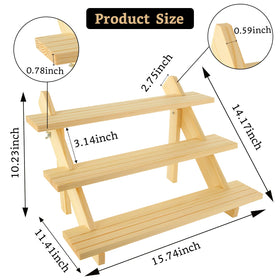 Acrux7 wooden earring display stand, three-tier design for retail displays.
