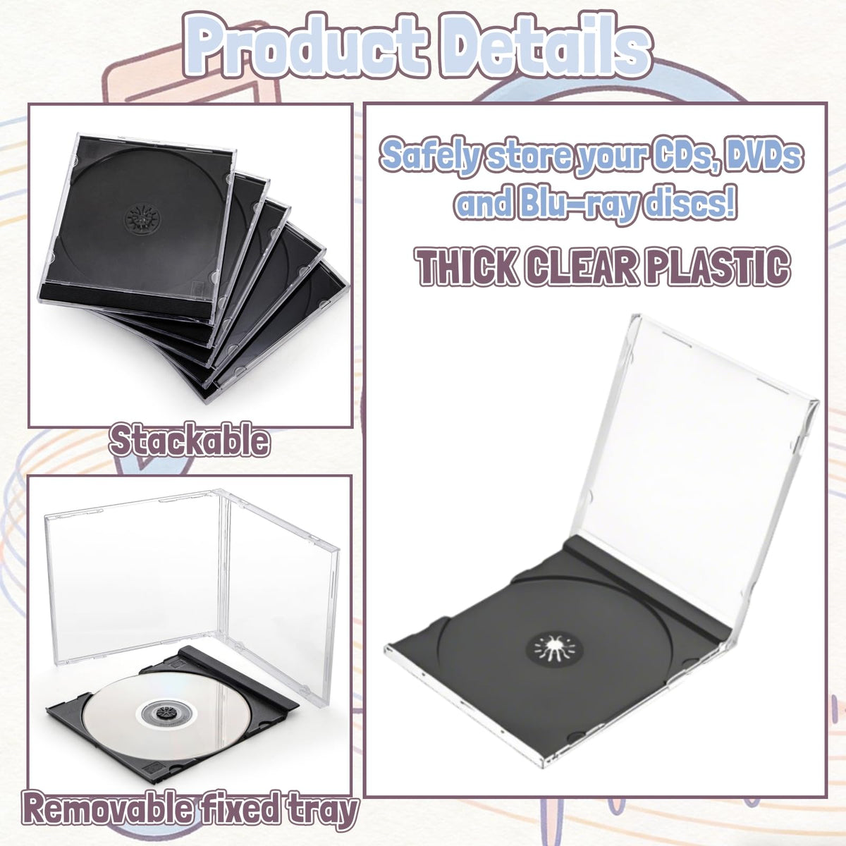 Acshio assembled black tray inside ensuring secure disc placement