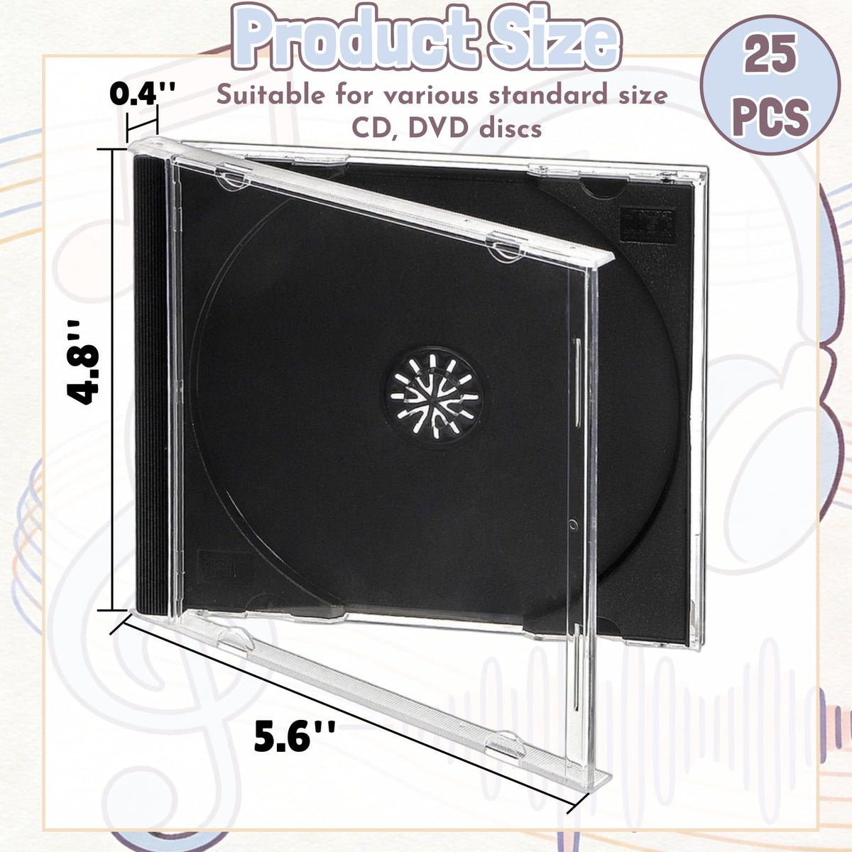 Acshio clear CD jewel case back view showing protective edges and dust protection