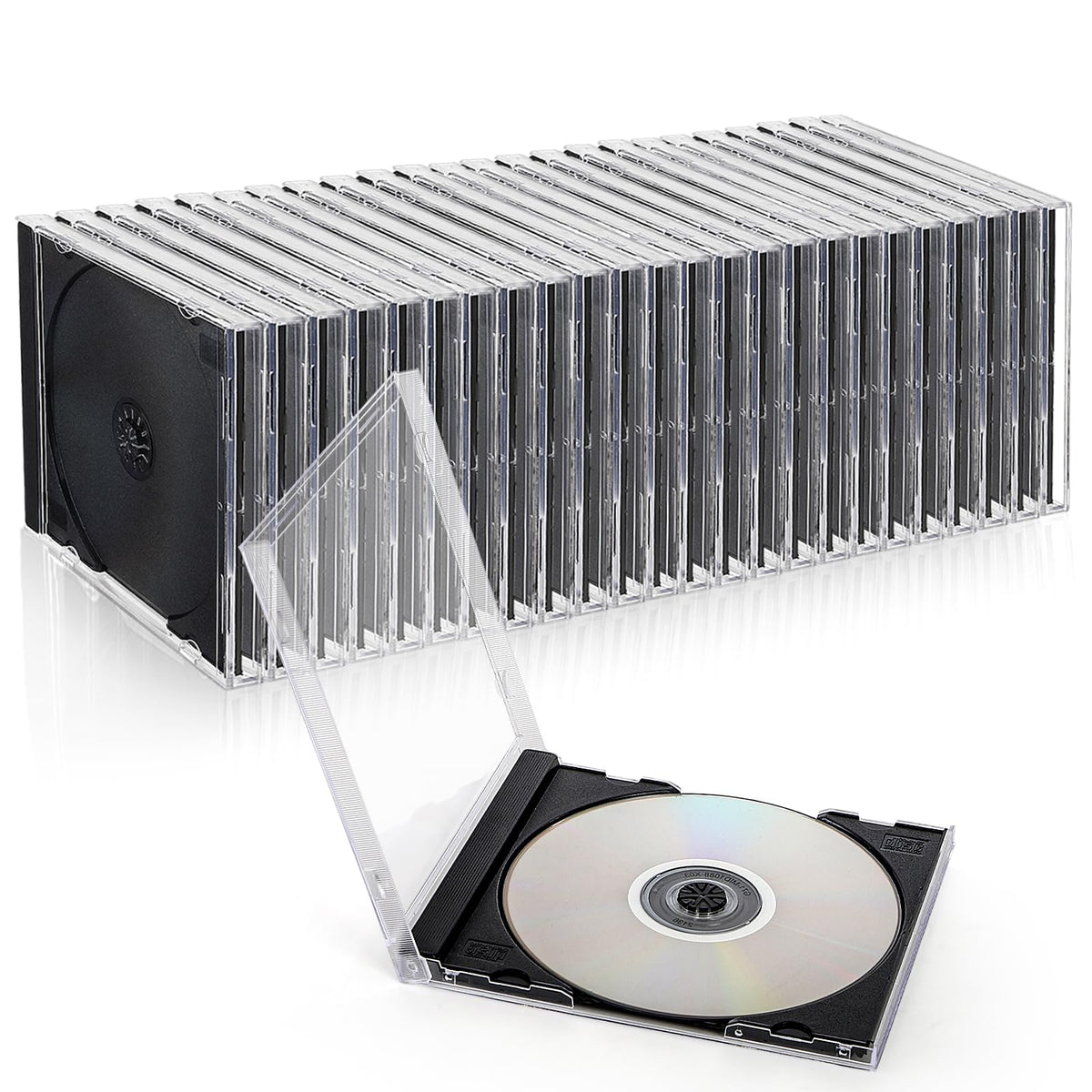 Acshio clear CD jewel case front view with transparent cover for fast CD selection