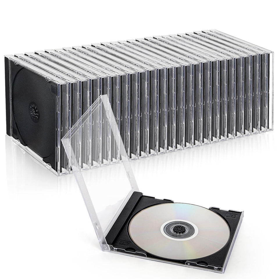 Acshio clear CD jewel case front view with transparent cover for fast CD selection