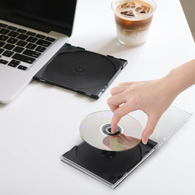 Acshio stackable CD DVD storage design saves space