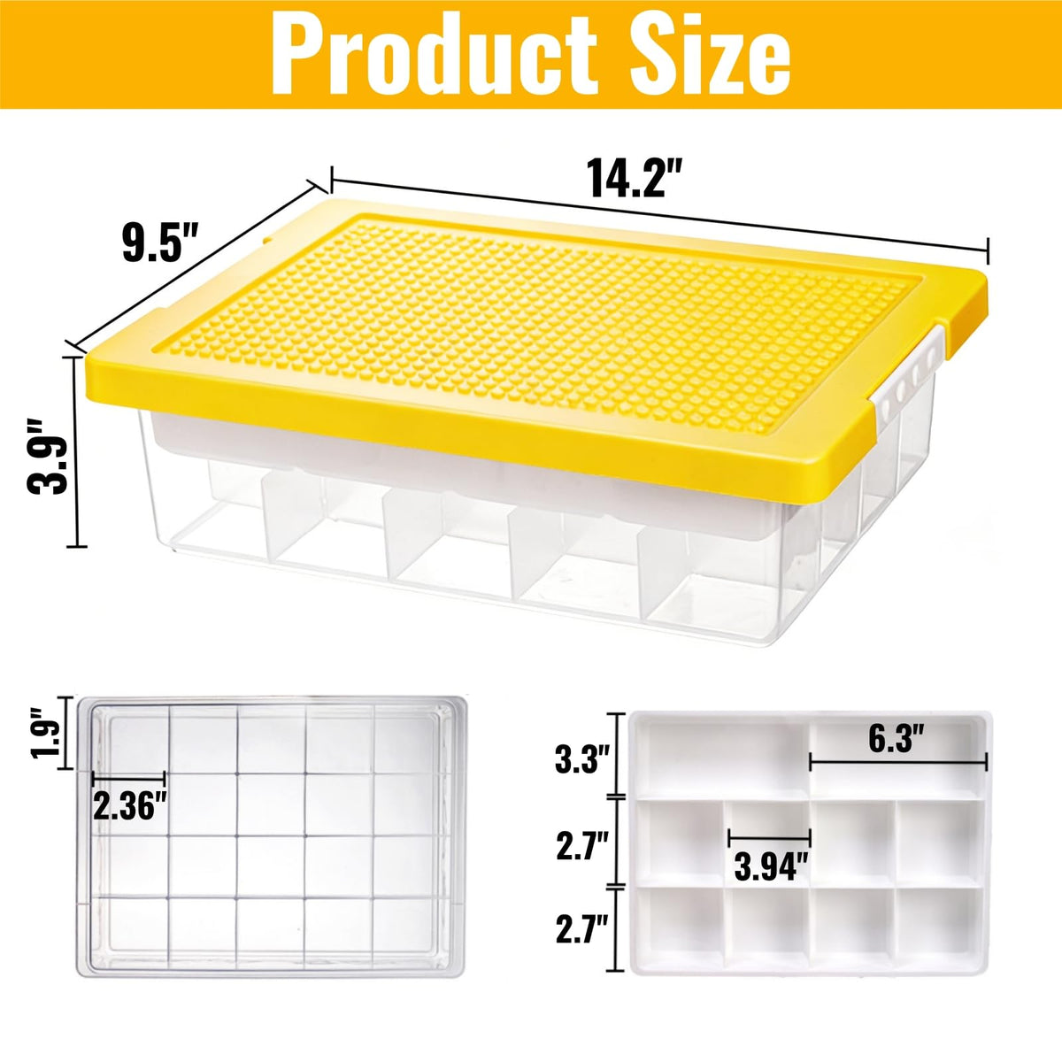 Acshio two-layer storage bin stacks neatly for hardware or craft supplies