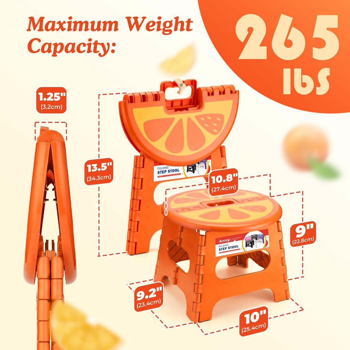 ACSTEP easy-fold design for compact storage in small spaces.