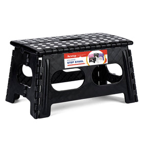 ACSTEP folding step stool with 15-inch wide base for stable indoor use.