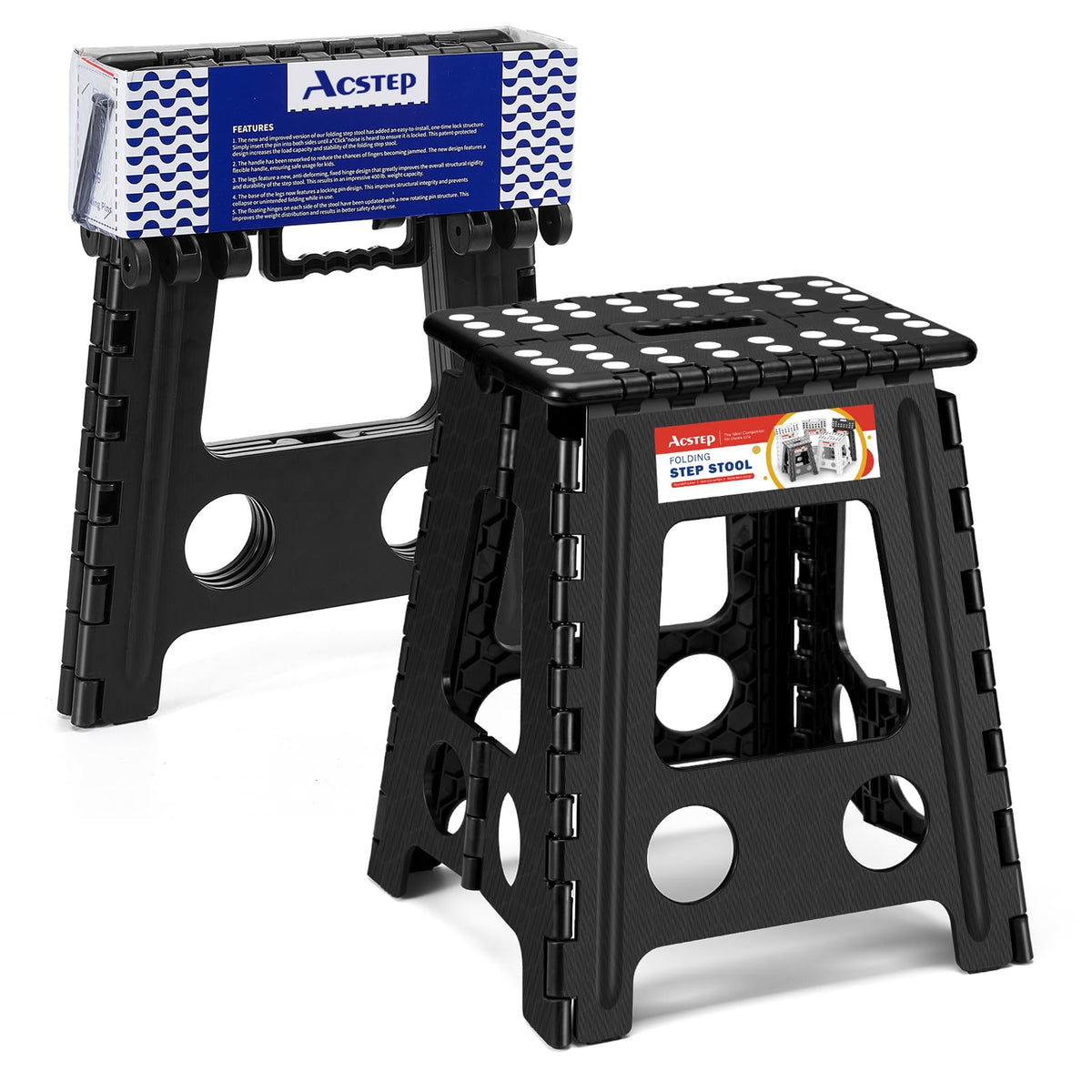 ACSTEP folding step stool collapsed for compact storage