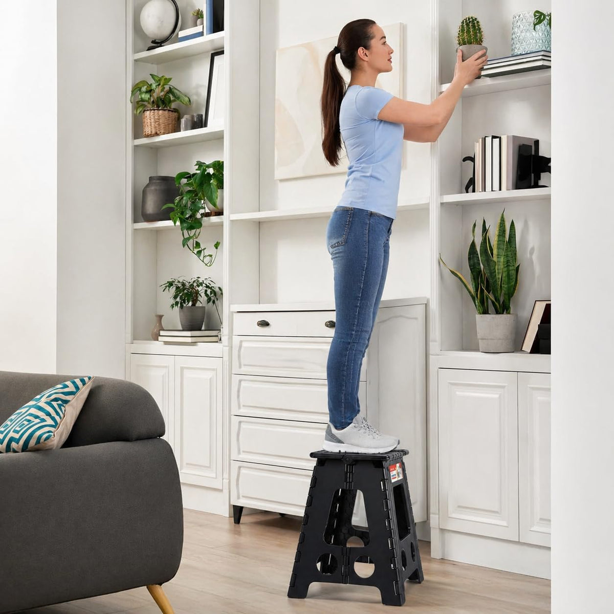 ACSTEP in kitchen use for reaching upper cabinets