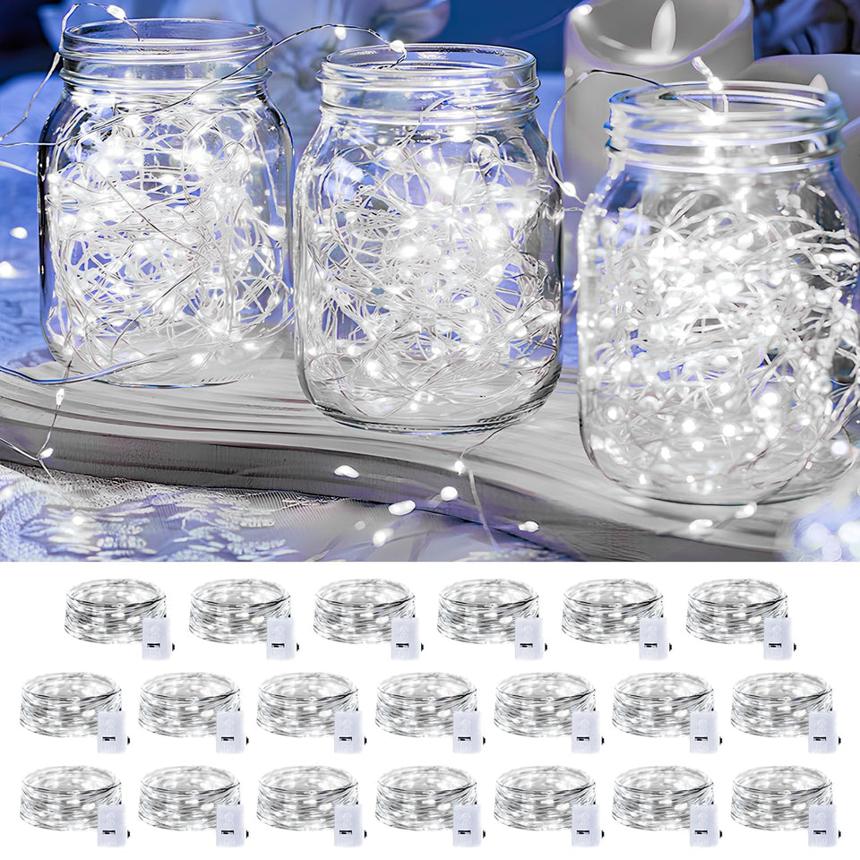 Adamonda 20-pack LED fairy lights battery-operated for flexible indoor and outdoor decoration
