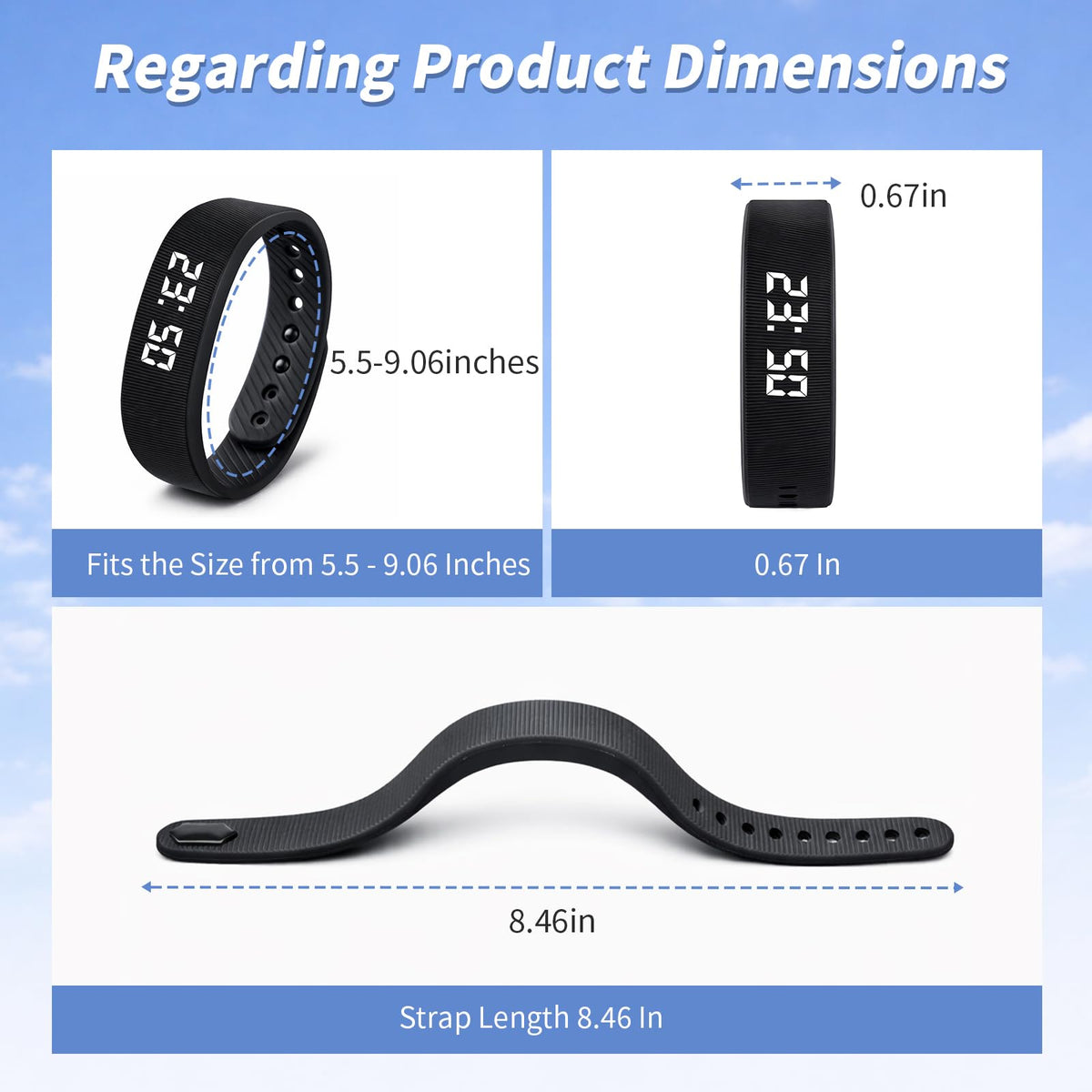 ADAWO lightweight travel friendly vibrating alarm wristband