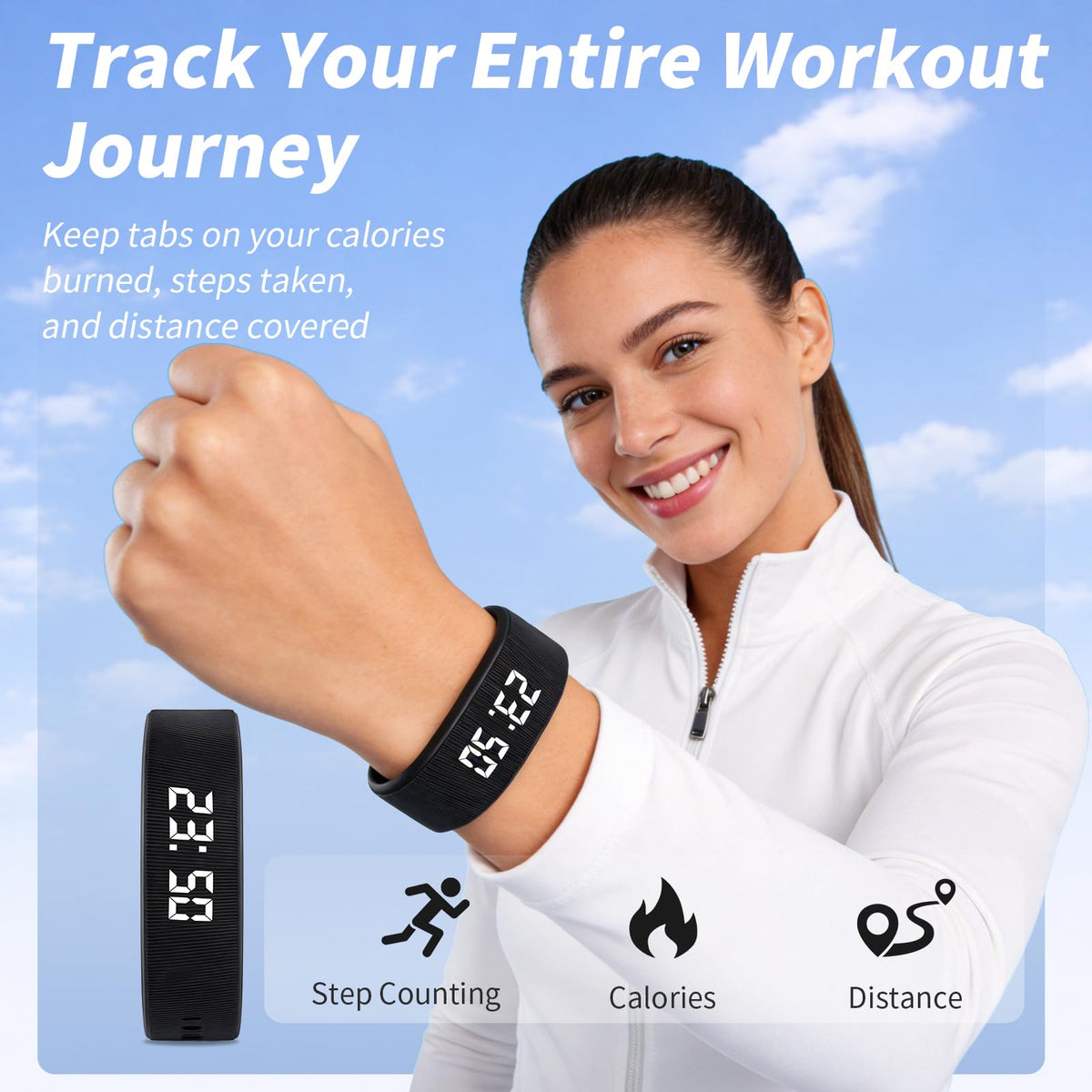 ADAWO soft silicone strap ensuring comfortable all day wear