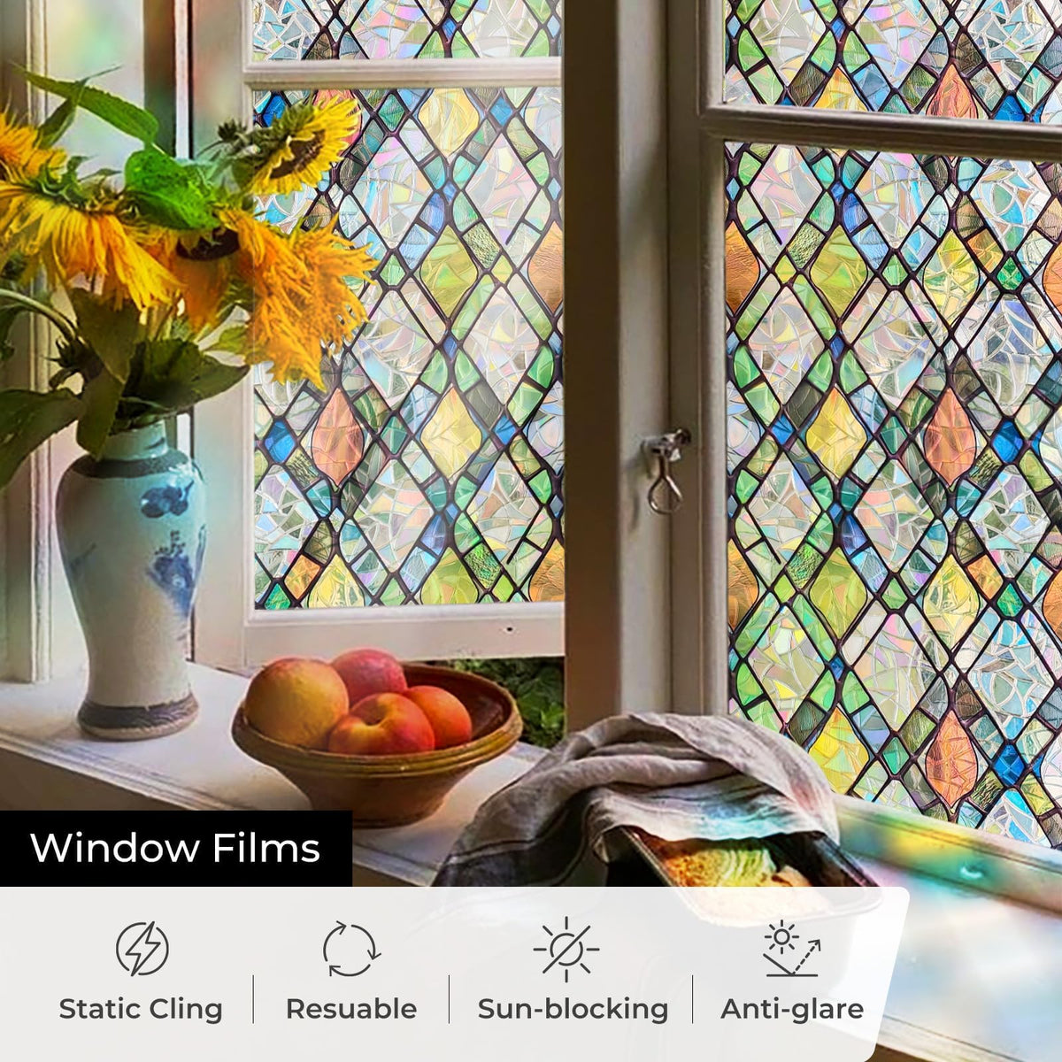 ADD.HERES rainbow shards decor brings decorative privacy to living rooms.