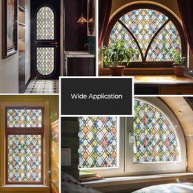 ADD.HERES stained glass-inspired pattern suits kitchens and offices alike.
