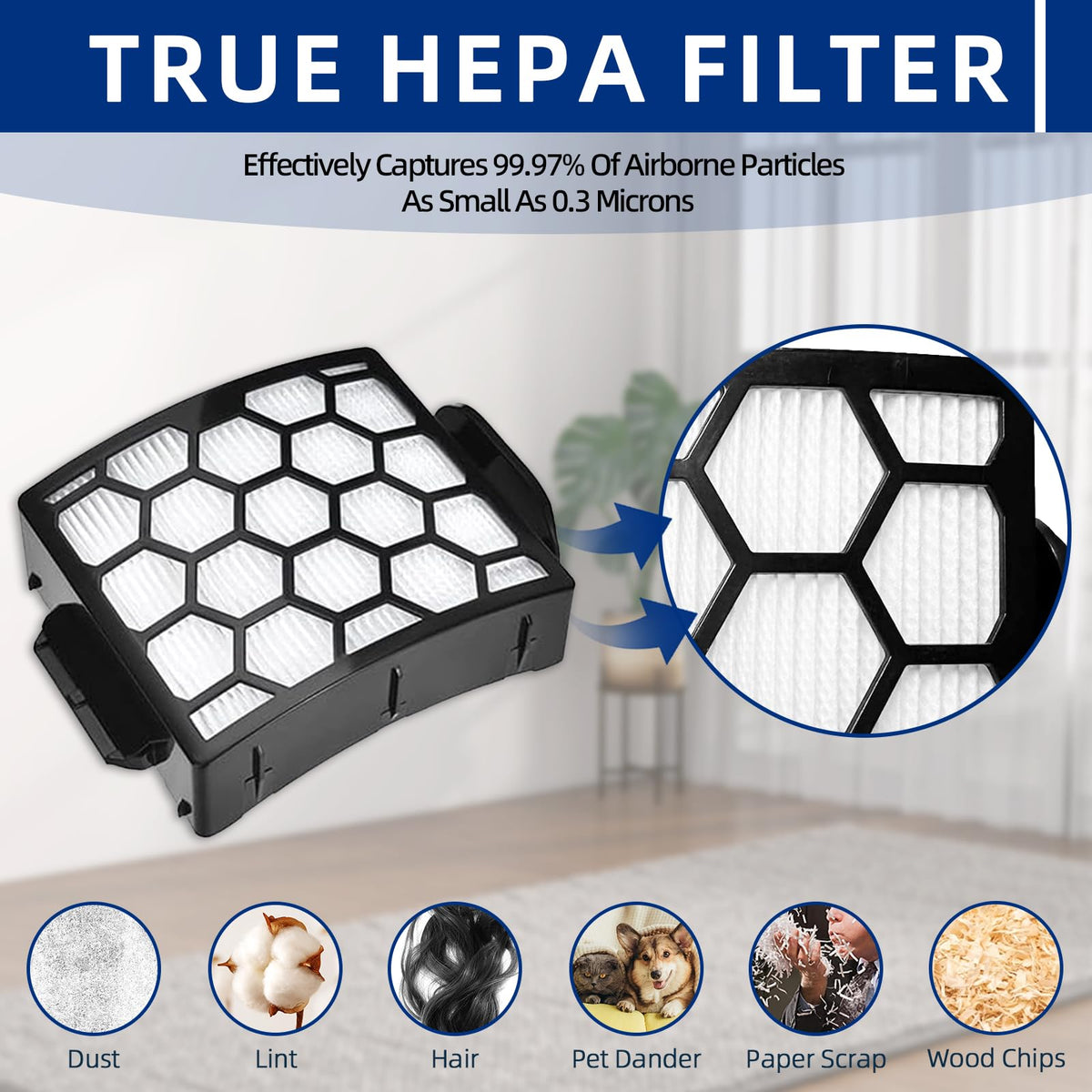 ADDFRESH cleaning brush included for quick filter care after vacuuming sessions.