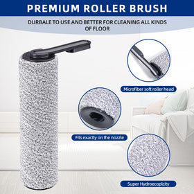ADDFRESH roller in action on sealed hardwood illustrating versatile multi-surface cleaning.