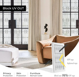 ADD.HERES privacy window film blocks outside views while letting light in.