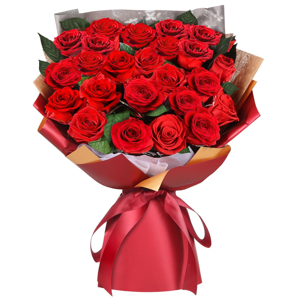 ADDWel 24 preserved roses bouquet close-up showing lush blooms and long-lasting beauty